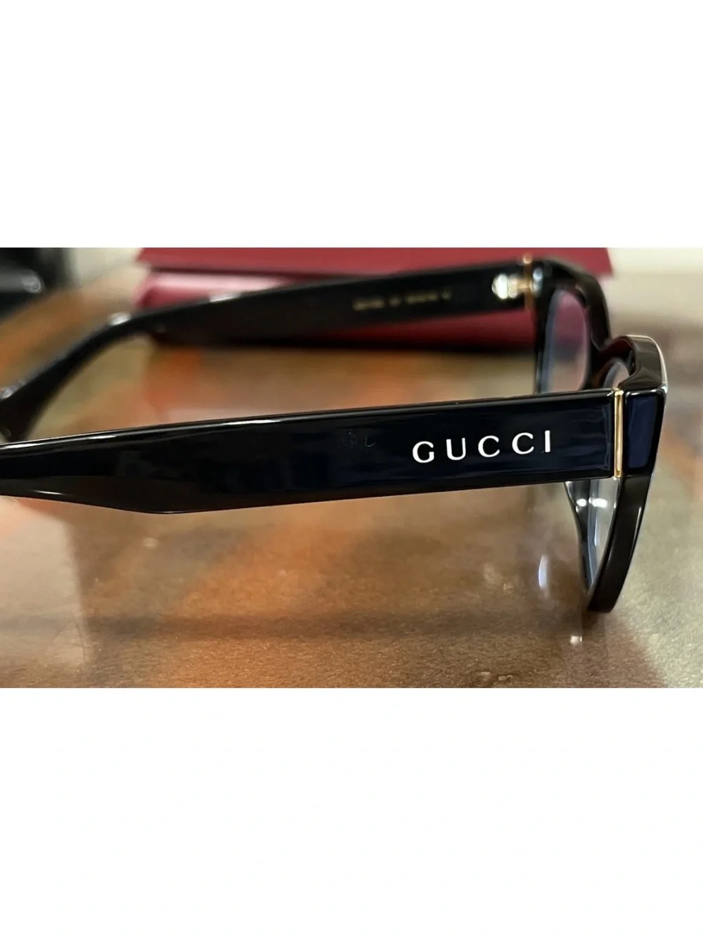 GUCCI GG1133O 001 Eyeglasses Frame Women Black Gold Cat Eye RX-Able New